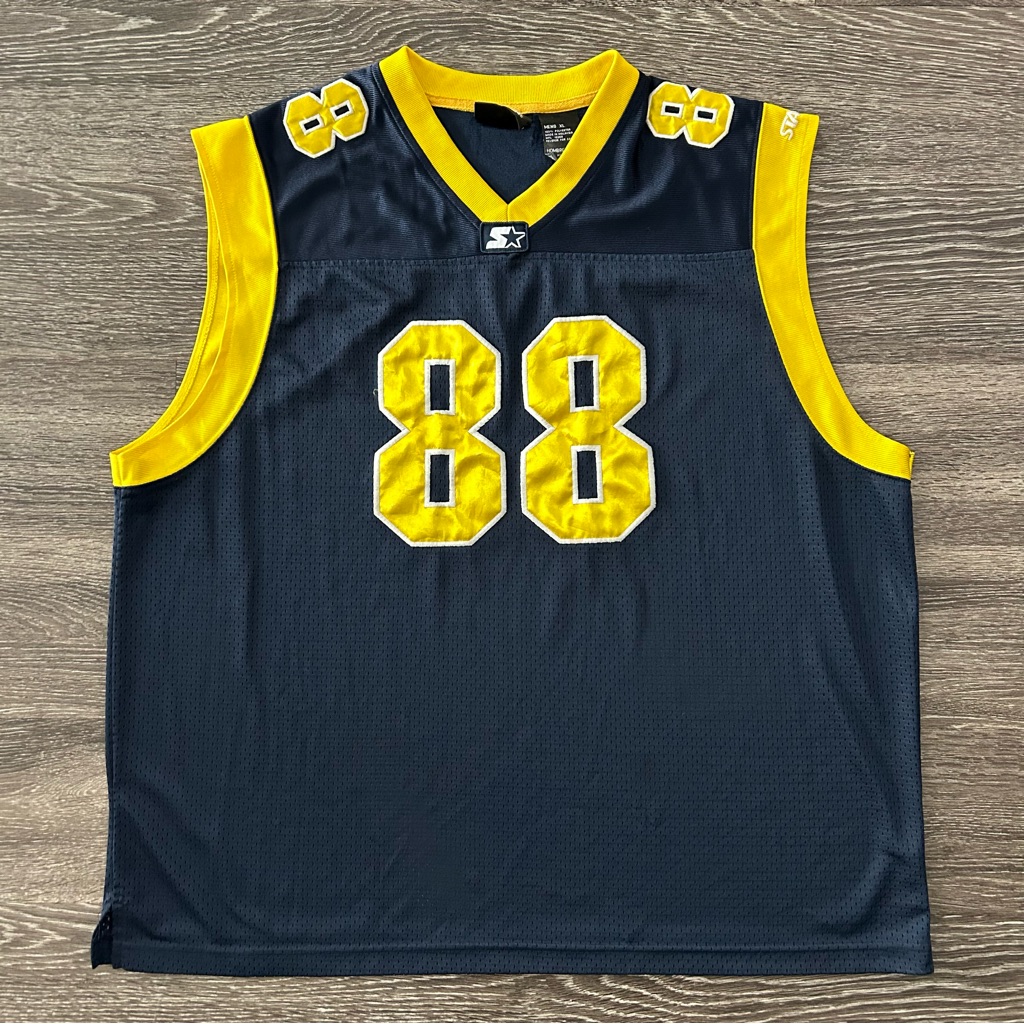 Vintage Starter 88 Basketball Jersey Xl Navy Yellow Hip Hop Urban Streetwear Y2k